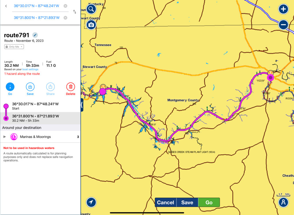 Map of the Nashville Side Trip