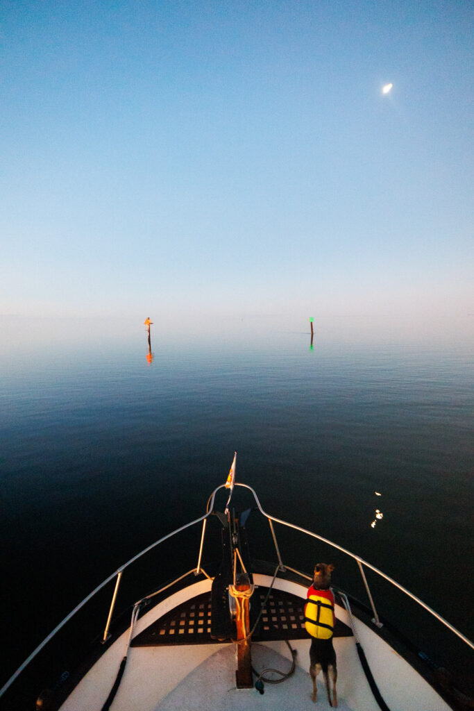 Leaving Steinhatchee at first light on Day 2 of our Big Bend.