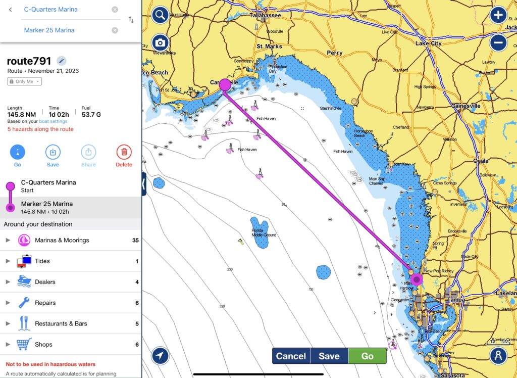 Gulf Crossing vs. Big Bend Route Map