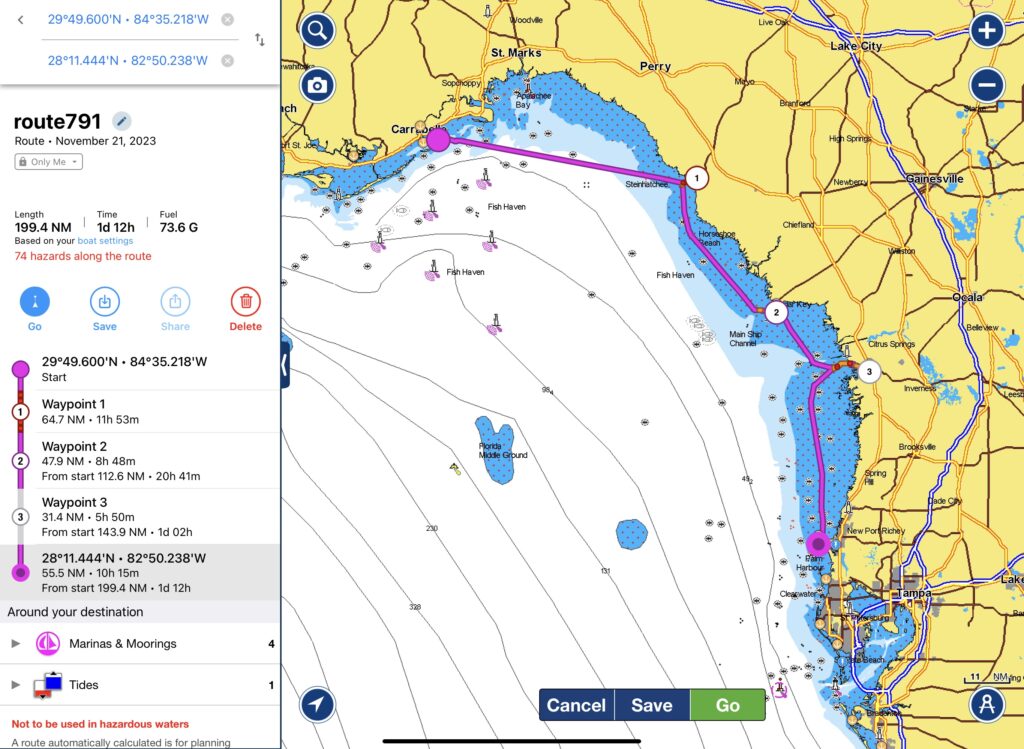 Gulf Crossing vs. Big Bend Route Map