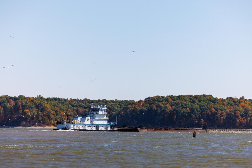 Barge on the Cumberland River during the Nashville Side Trip