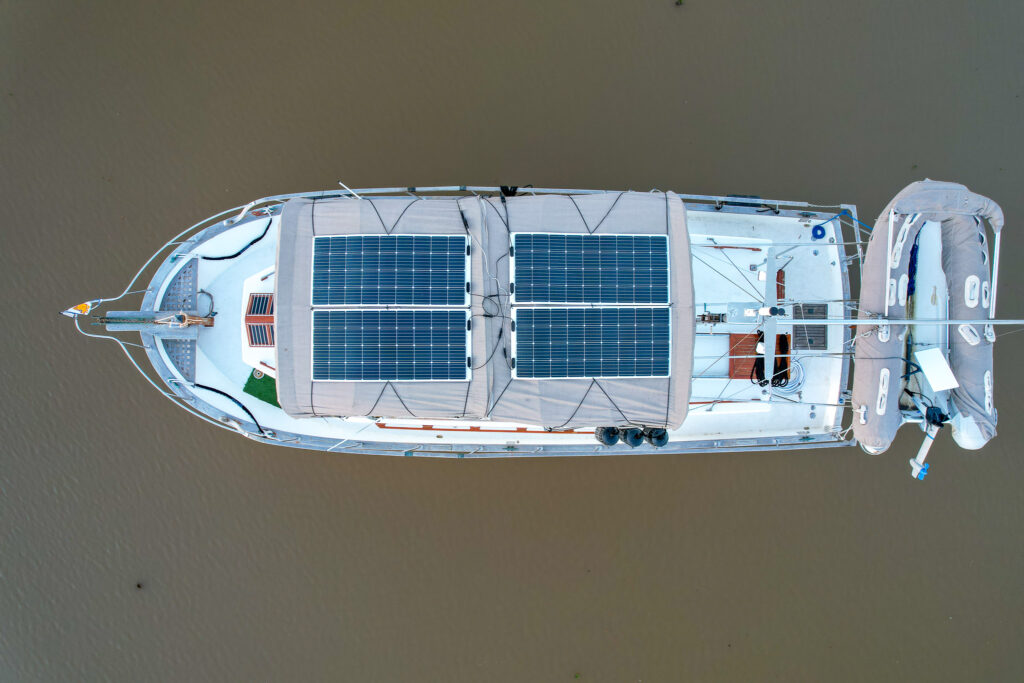 pivot view from top showing solar panels