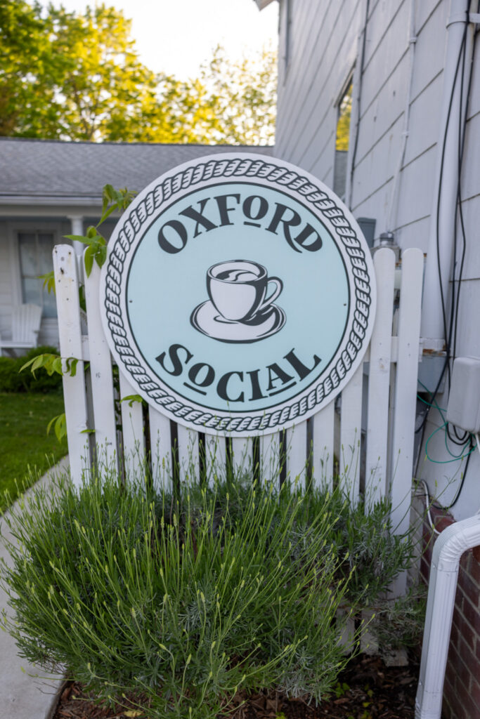 Oxford social logo on fence
