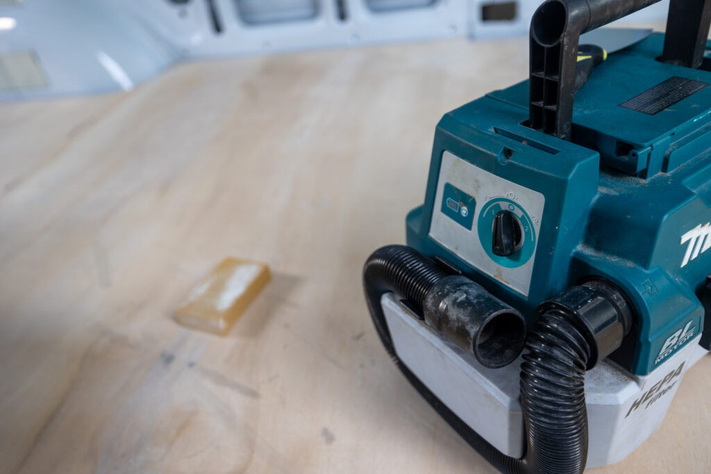 sanding block and shop vac