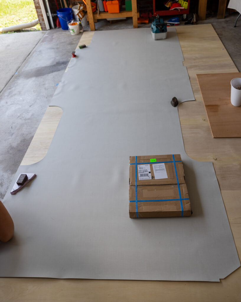 laying out our lonseal precut cnc flooring to mark the plywood