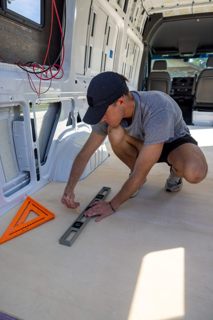 elliot marking where to create the buscuit joints